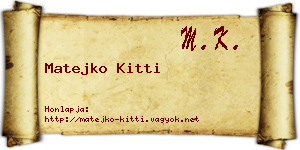 Matejko Kitti névjegykártya